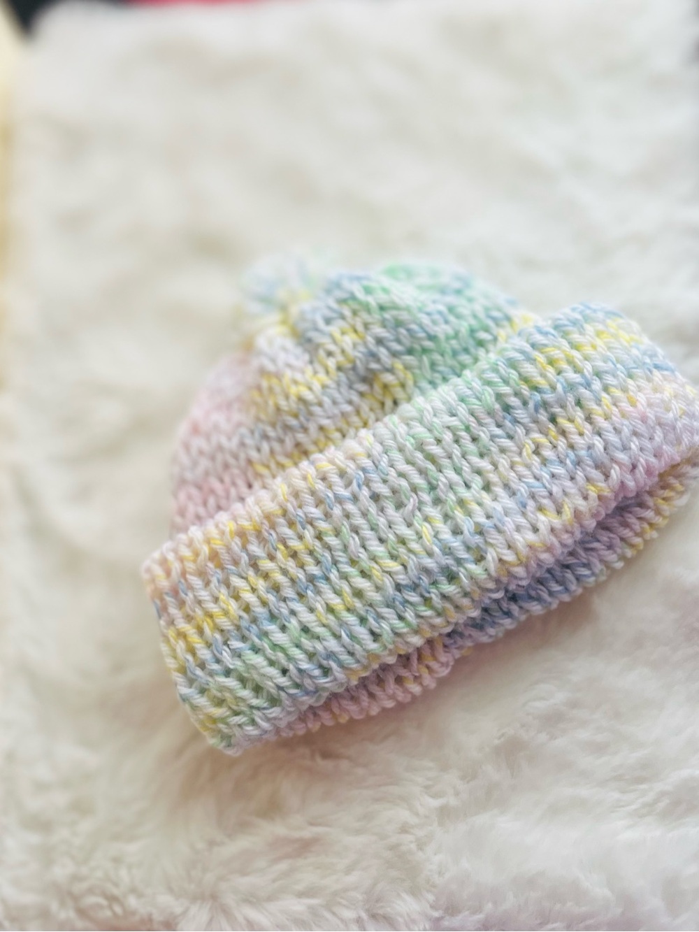 Pastel Multicolor Knit Beanie for Kids
